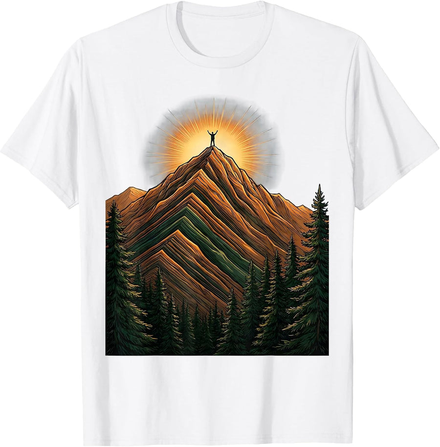 Men's School Counselor Mountain Summit Graphic T-Shirt - White
