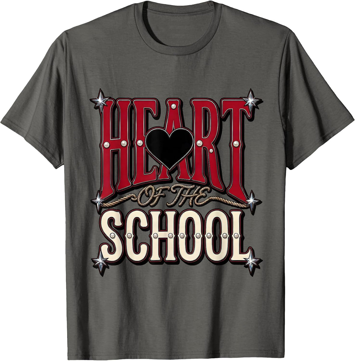 Men's Heart of the School School Counselor Design T-Shirt - Asphalt Grey