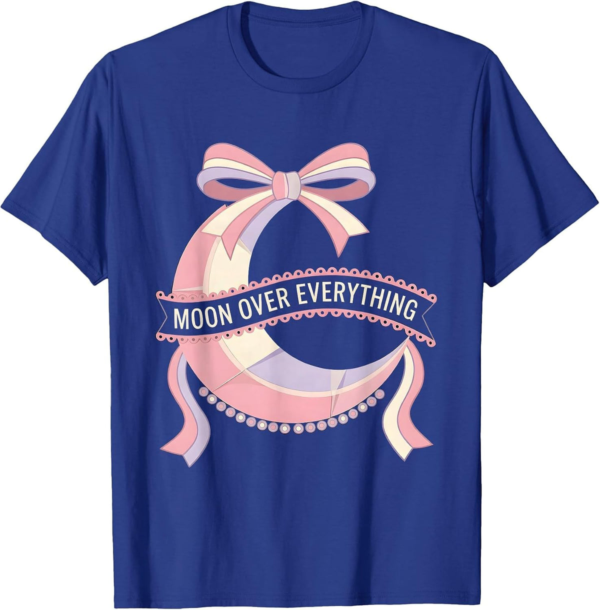 Men's Moon Over Everything Celestial Graphic Design T-Shirt - Royal Blue