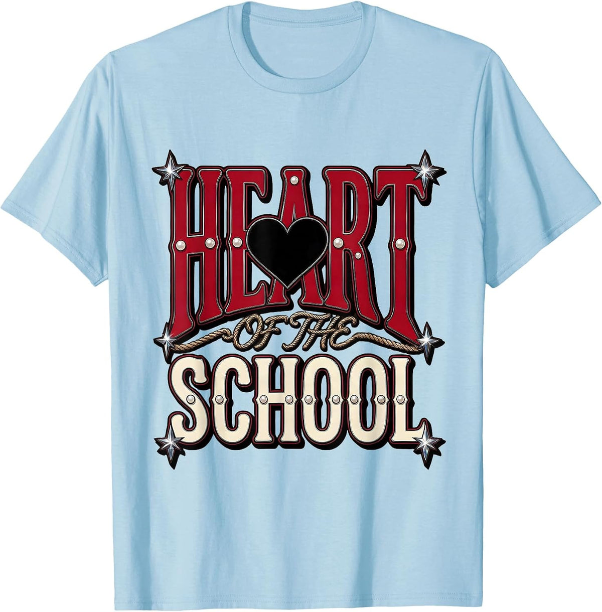 Men's Heart of the School School Counselor Design T-Shirt - Baby Blue