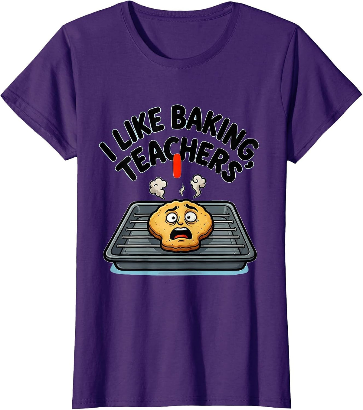 Women's I Like Baking, Teachers Funny Grammar Punctuation Teacher T-Shirt - Purple