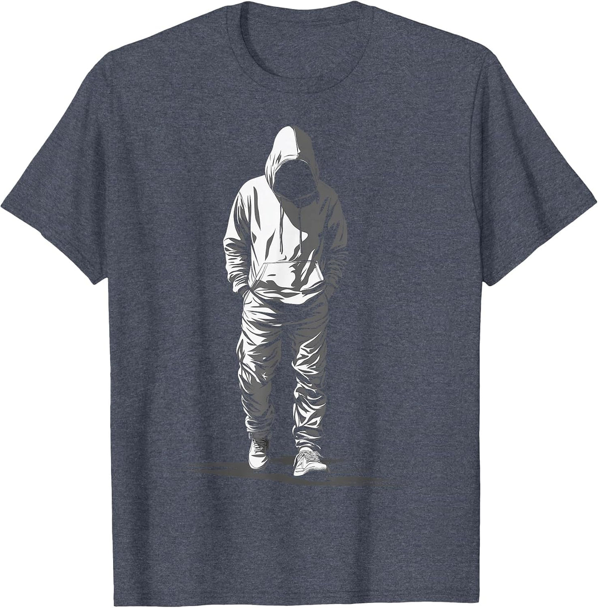 Rapper Hip Hop Streetwear Graphic T-Shirt - Heather Blue