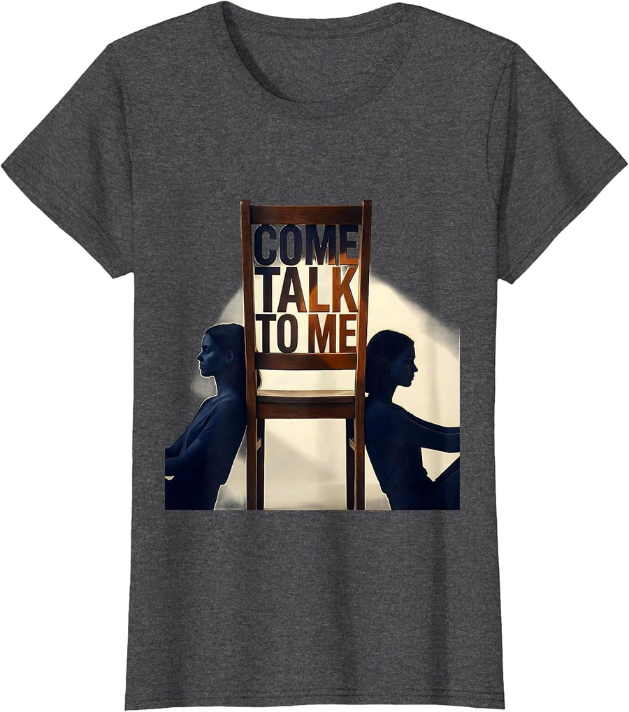Women's Come Talk To Me Funny School Counselor Camp Counselor T-Shirt - Dark Heather Grey
