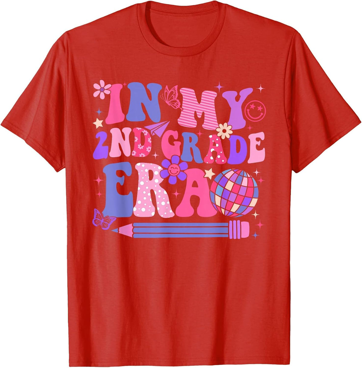 in My 2nd Second Grade Era Back to School Teacher Women Girl T-Shirt - Red