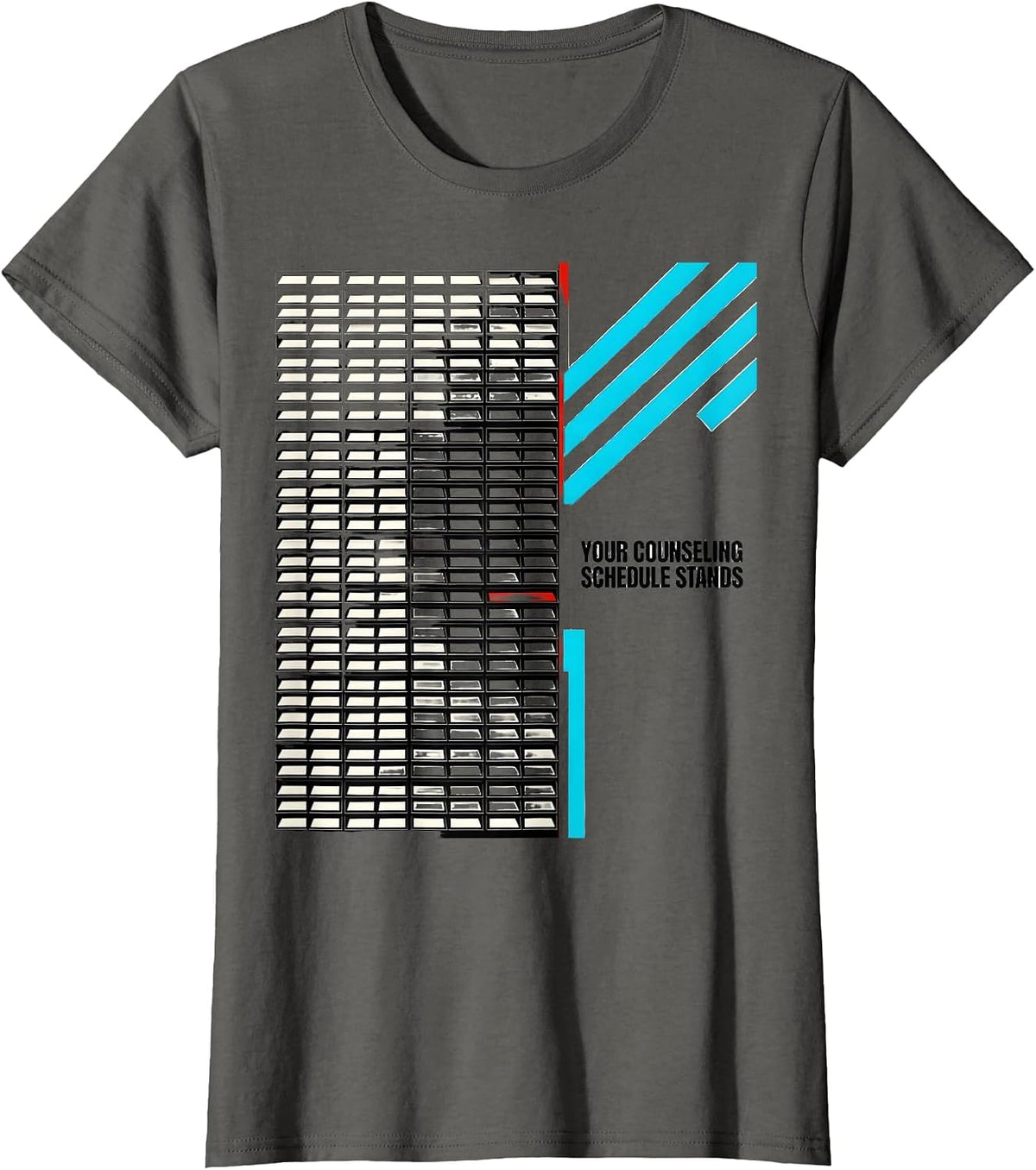 Women's Your Counseling Schedule Stands Groovy School Counselor T-Shirt - Asphalt Grey