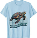 Men's I Swim At Shell Time Midcentury Modern Sea Turtle Ocean T-Shirt - Baby Blue