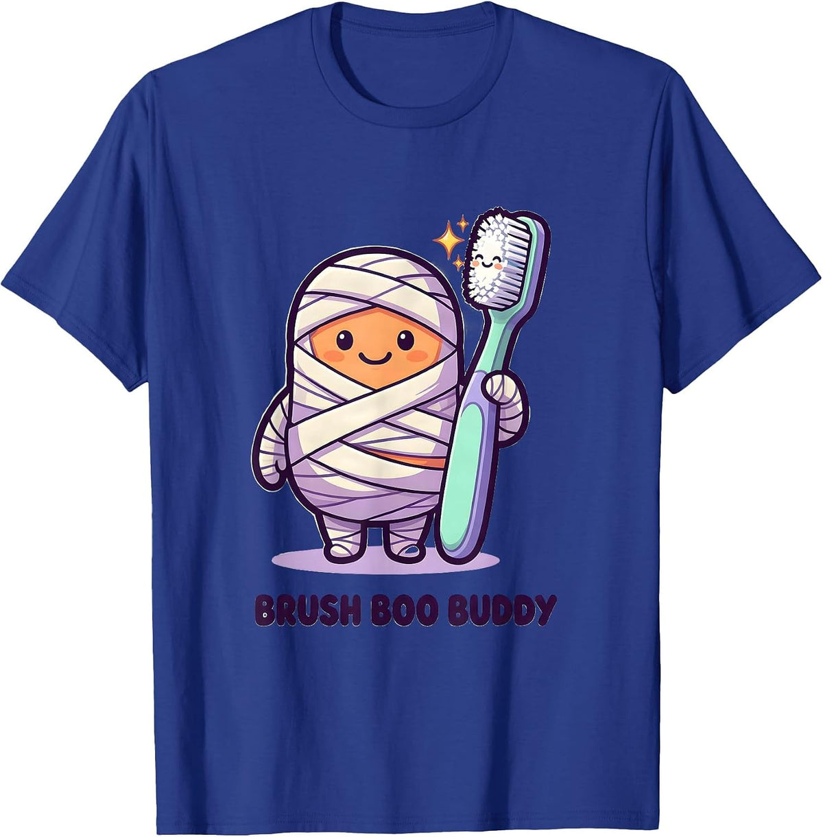 Brush Boo Buddy Cute Kawaii Halloween Dentist Dental T-Shirt - Royal Blue