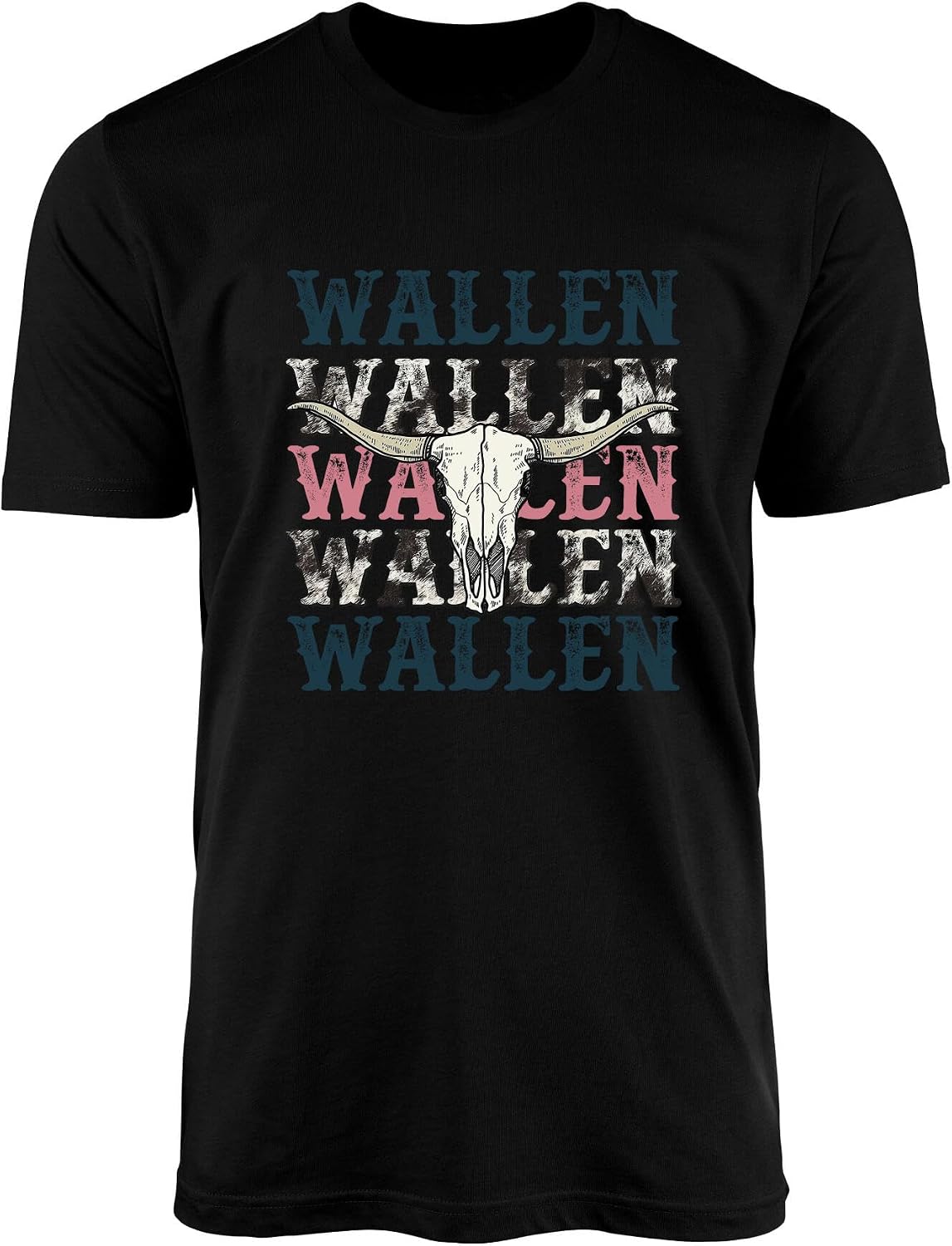 Western-Inspired Graphic T-Shirt for Men and Women - Cow Skull and Bold Typography Design - Standard Fit Short Sleeve Top -