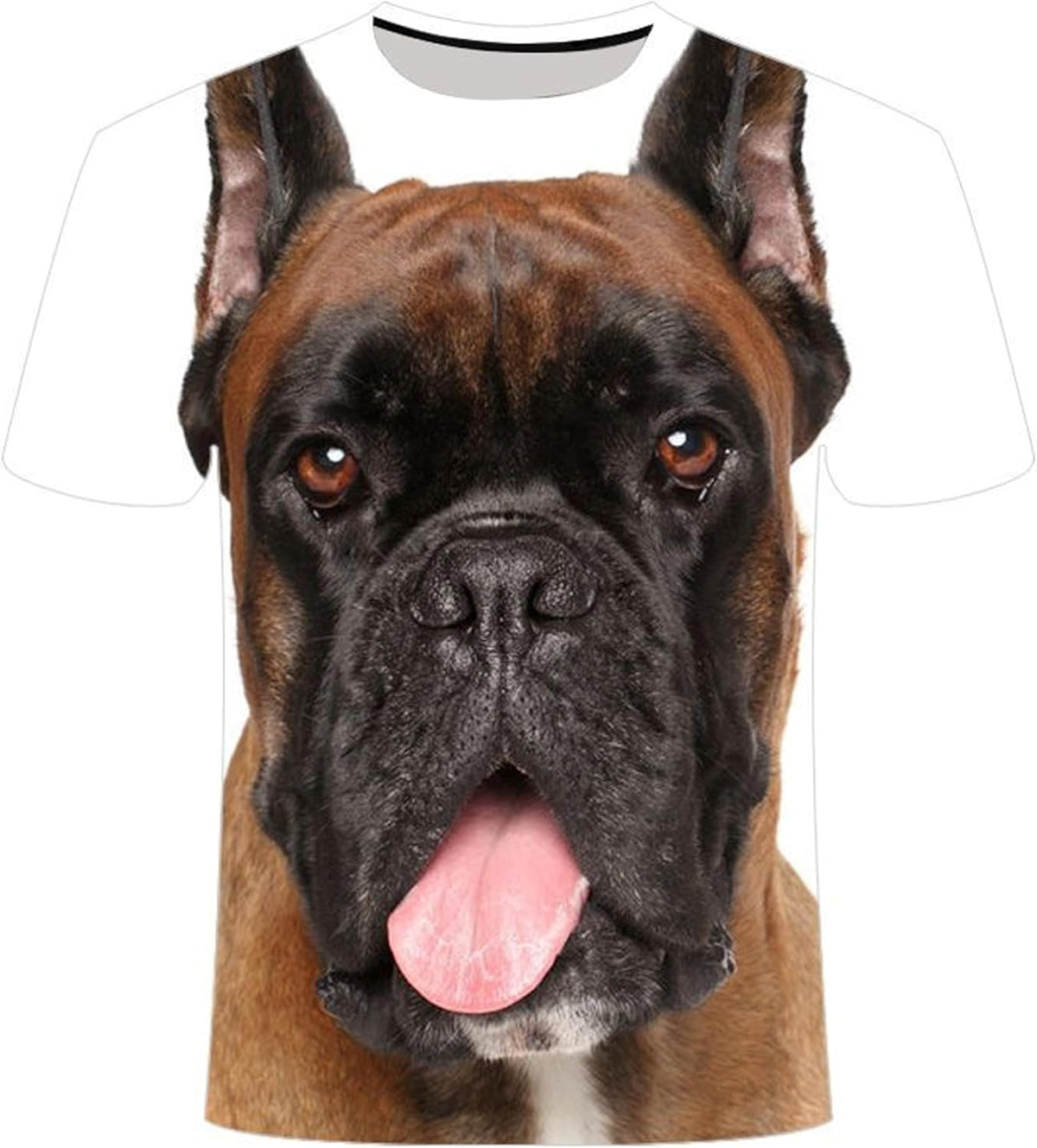 Unisex 3D All Over Print T-Shirt-Realistic Dog Face Graphic Tee,Funny Dog Lover Novelty Casual Short Sleeve Shirt Gift -