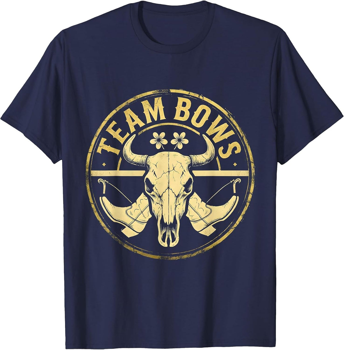 Team Bows Boho Western Gender Reveal Family Tribute T-Shirt - Navy Blue