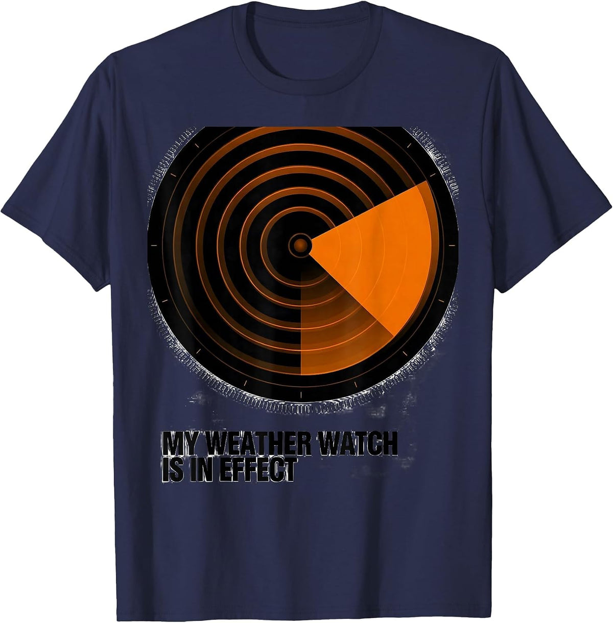 My Weather Watch Is In Effect Brutalist Graphic Storm Chaser T-Shirt - Navy Blue