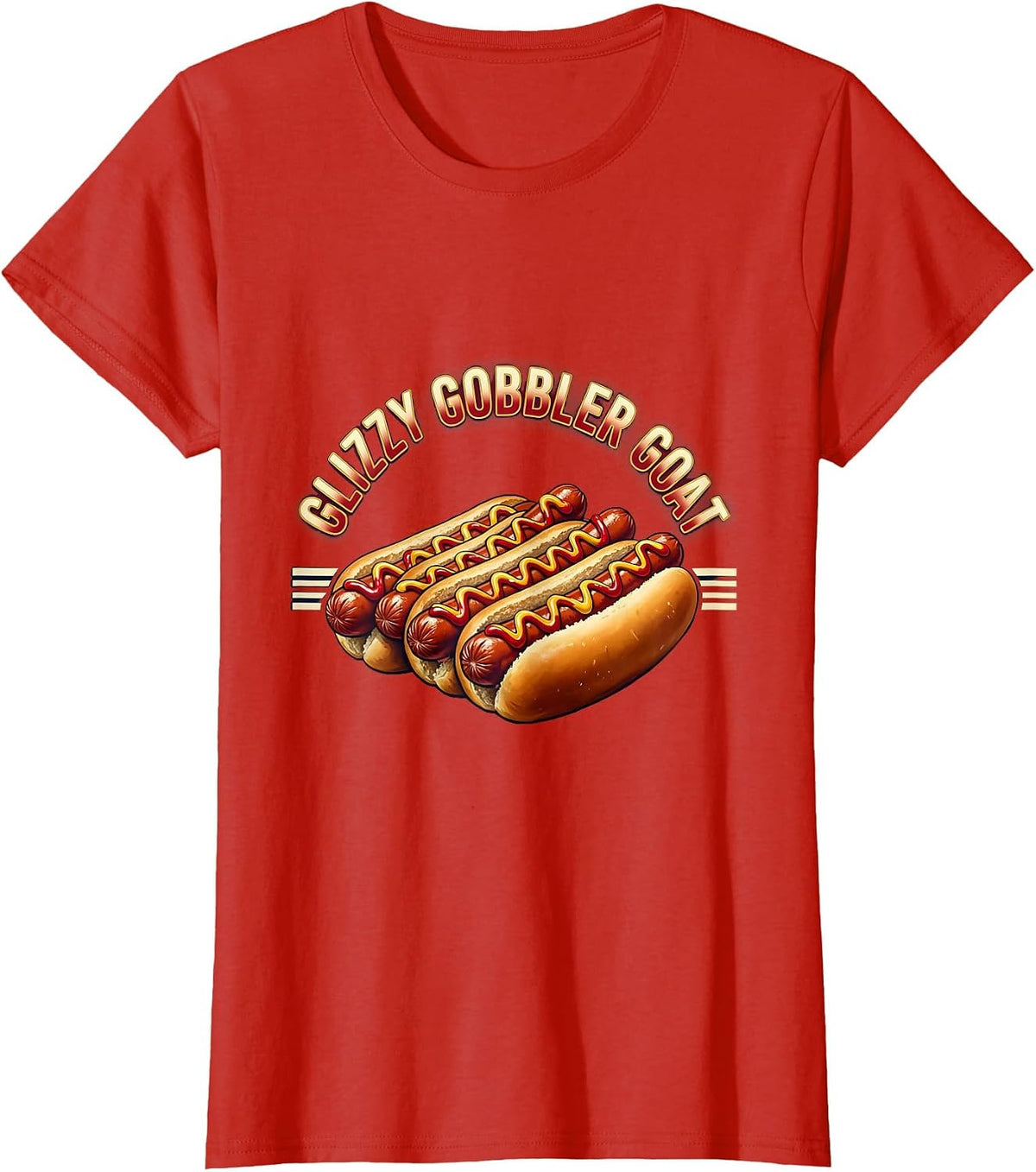 Glizzy Gobbler GOAT Funny Hot Dog Meme Humor Food Lover T-Shirt - Red