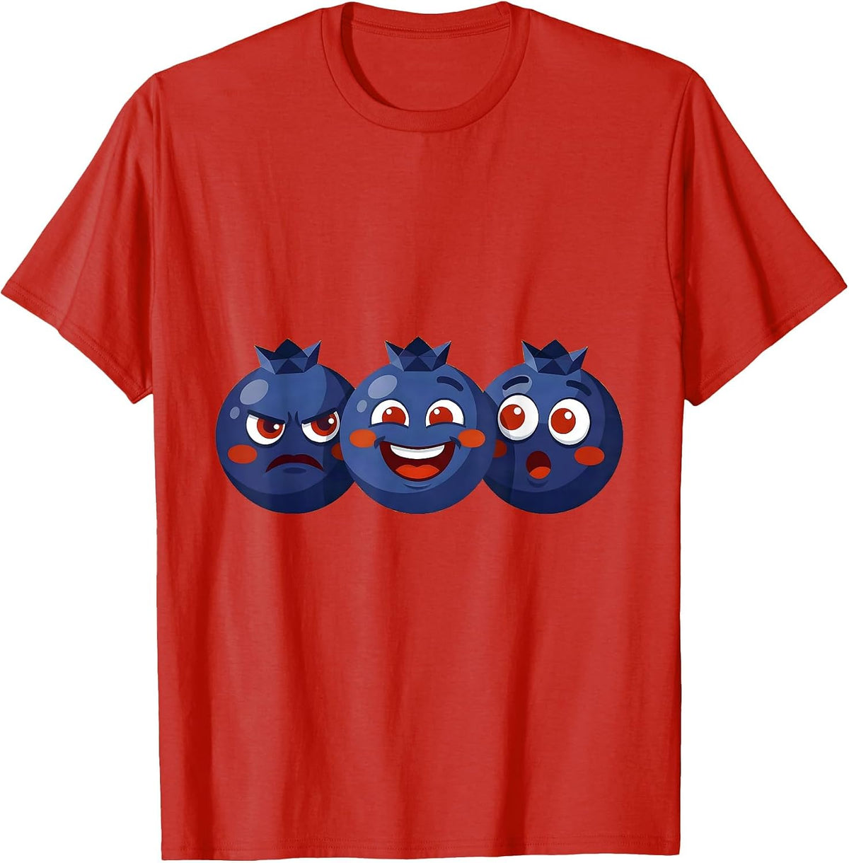 Men's Red White and Blueberries Patriotic Fruit Graphic T-Shirt - Red