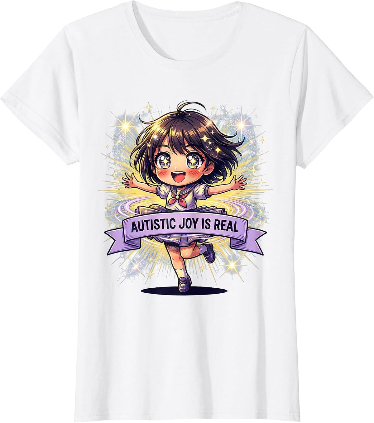 Autistic Joy Is Real Autism Awareness Design T-Shirt - White