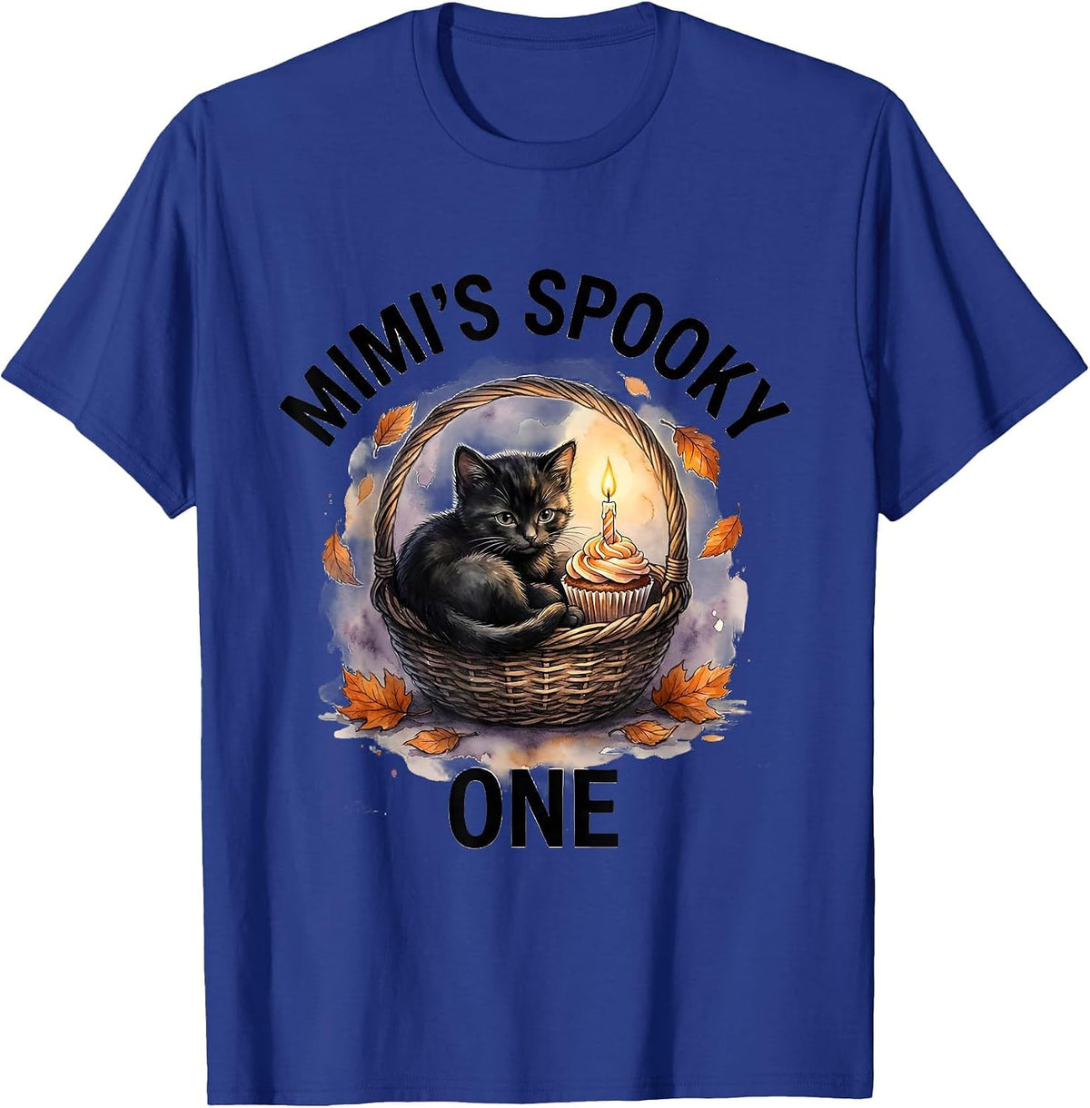 Men's Mimi's Spooky One Watercolor Halloween Birthday Baby First T-Shirt - Royal Blue