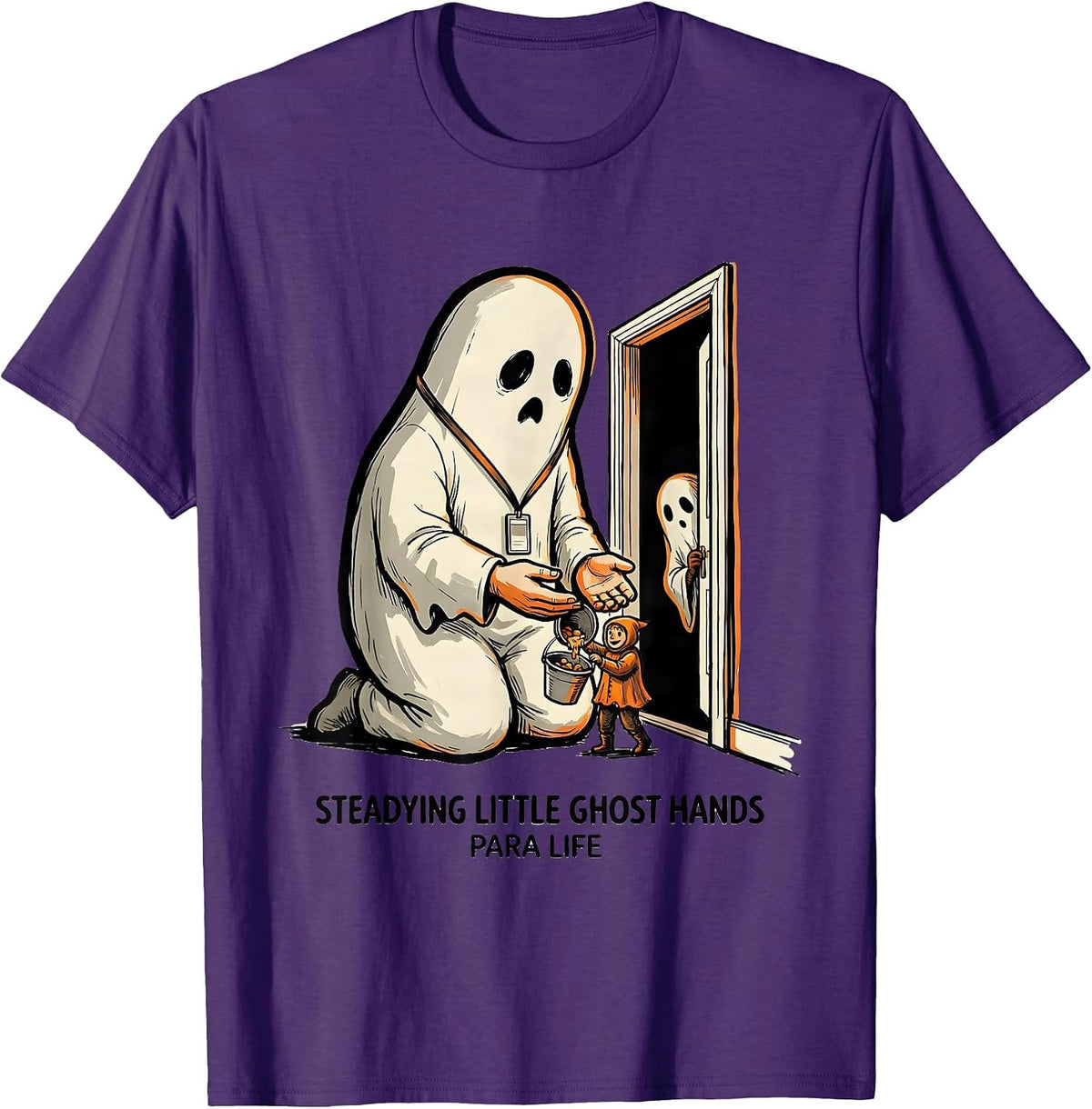 Steadying Little Ghost Hands, Para Life Paraeducator T-Shirt - Purple