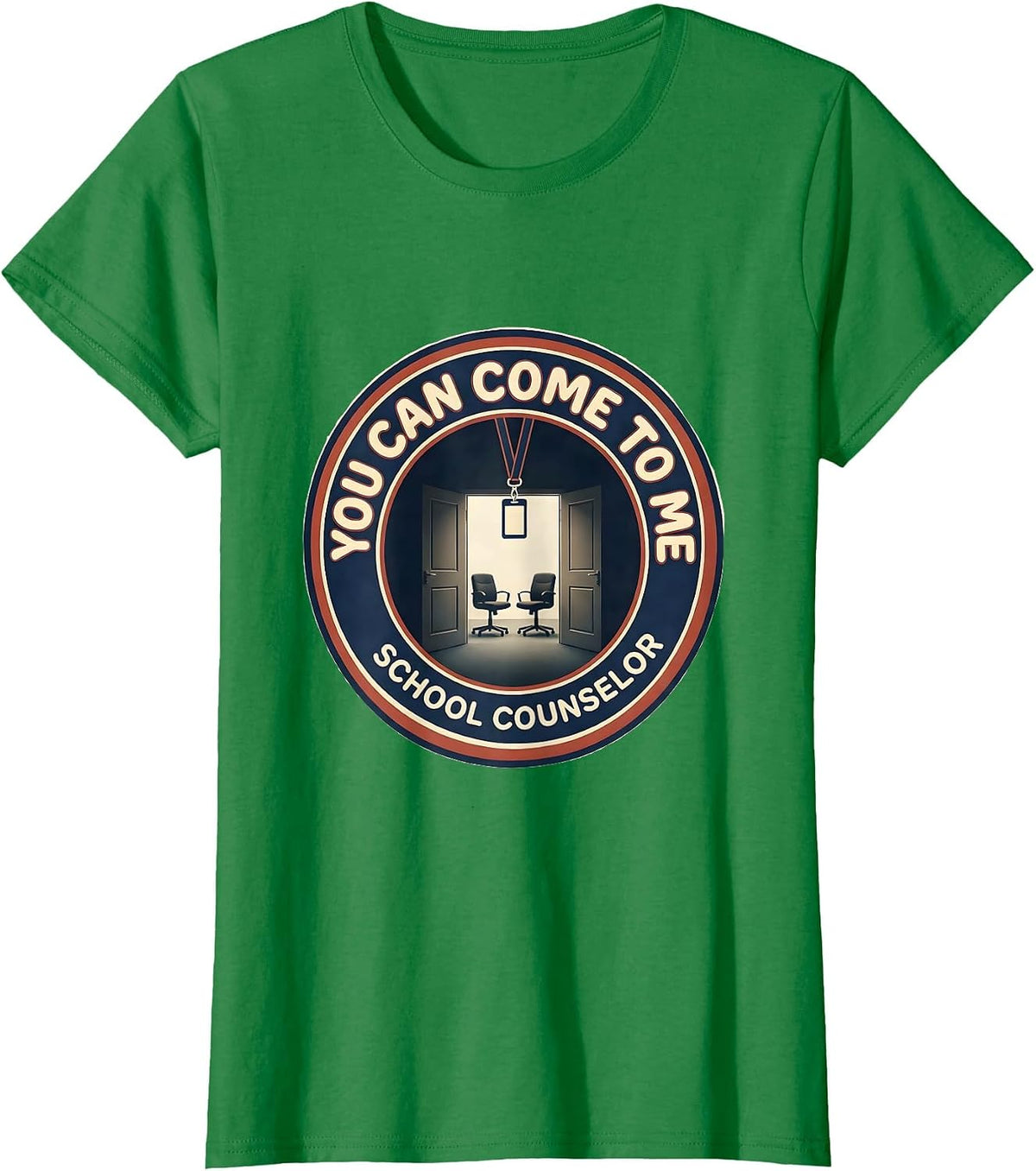 Women's You Can Come To Me Groovy Retro School Counselor T-Shirt - Kelly Green