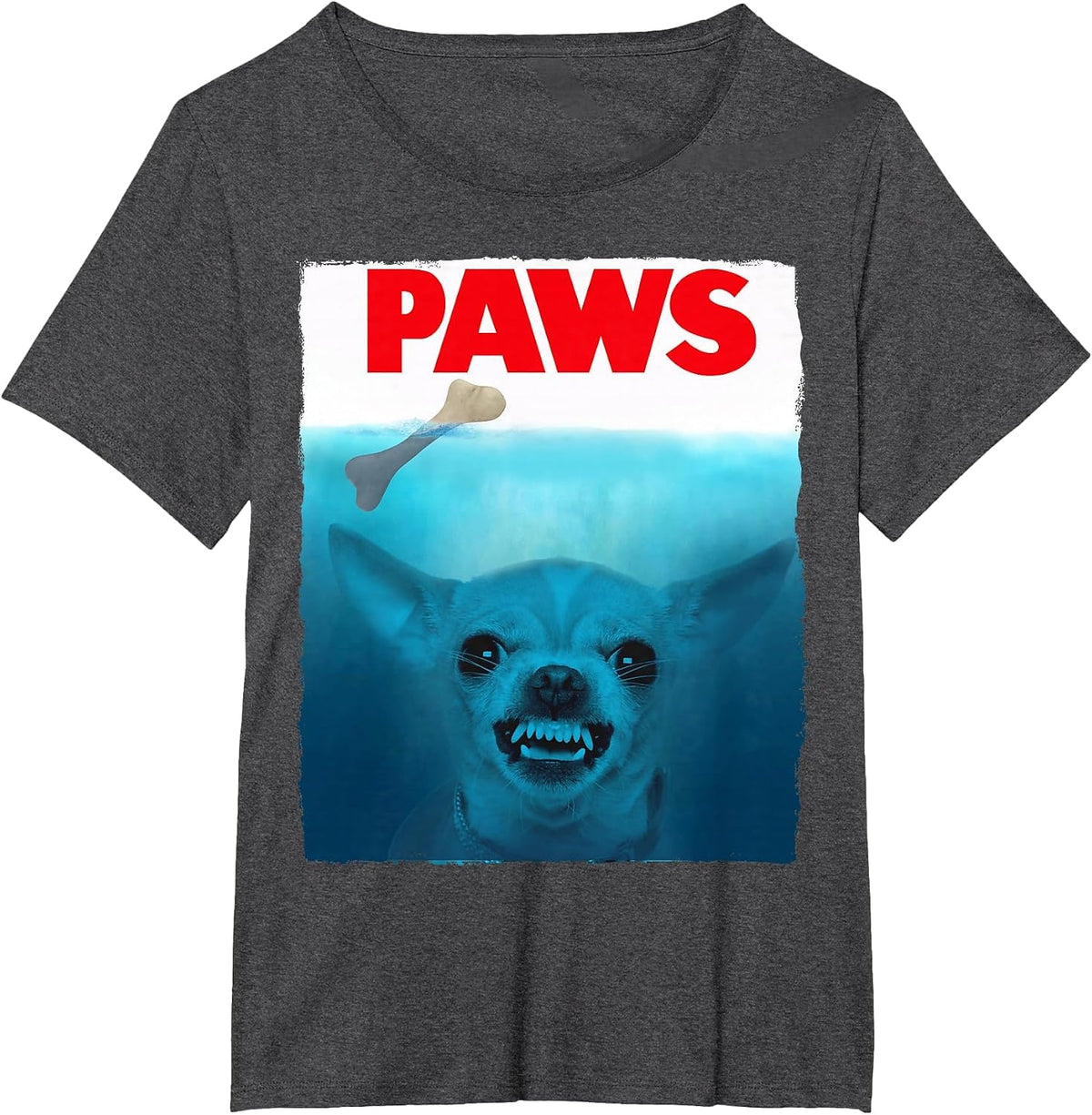 Chihuahua Dog Paws Cute Movie Poster Pet Funny T-Shirt - Dark Heather Grey