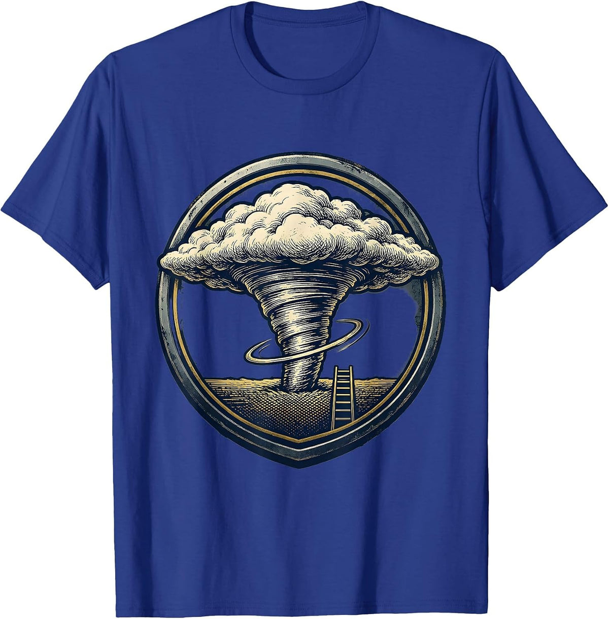 Rotating Funnel Tornado Chaser Weather Enthusiast T-Shirt - Royal Blue