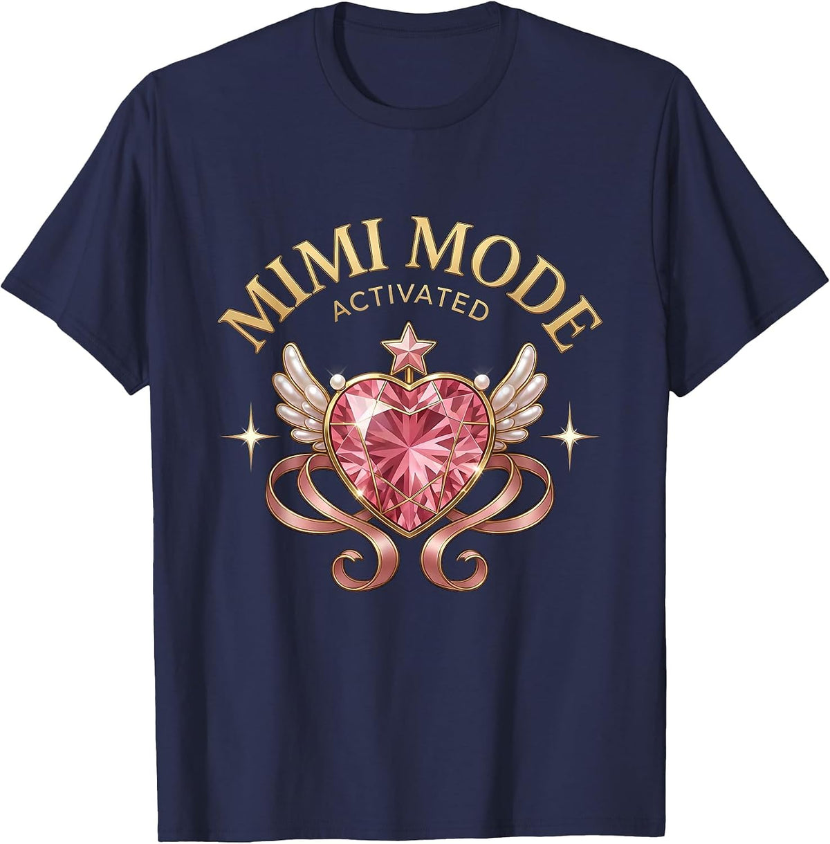 Men's Mimi Mode Activated Grandma Life Design T-Shirt - Navy Blue