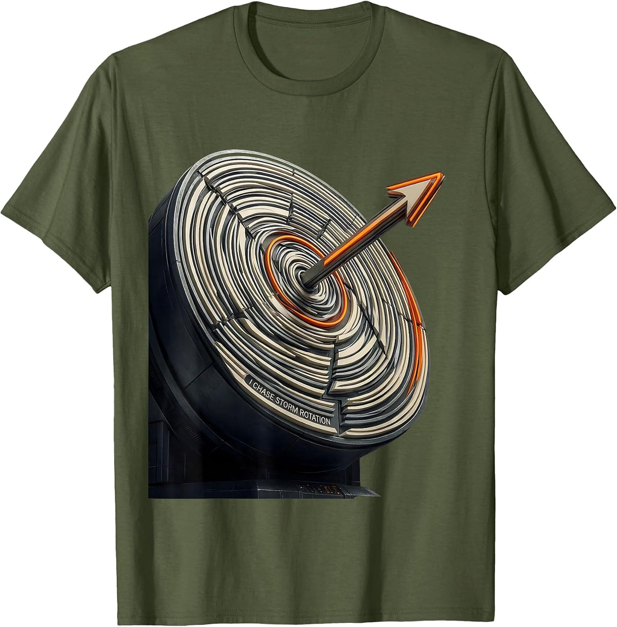 I Chase Storm Rotation Futurist Dynamism Meteorology Storm T-Shirt - Olive Green