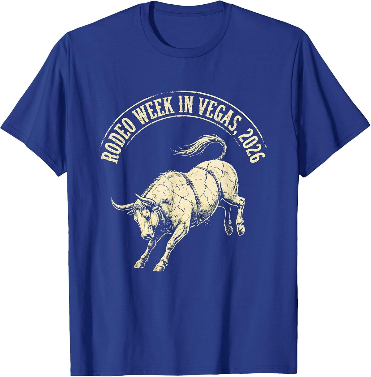 Rodeo Week In Vegas 2026 Boho Western Monochrome Group Trip T-Shirt - Royal Blue