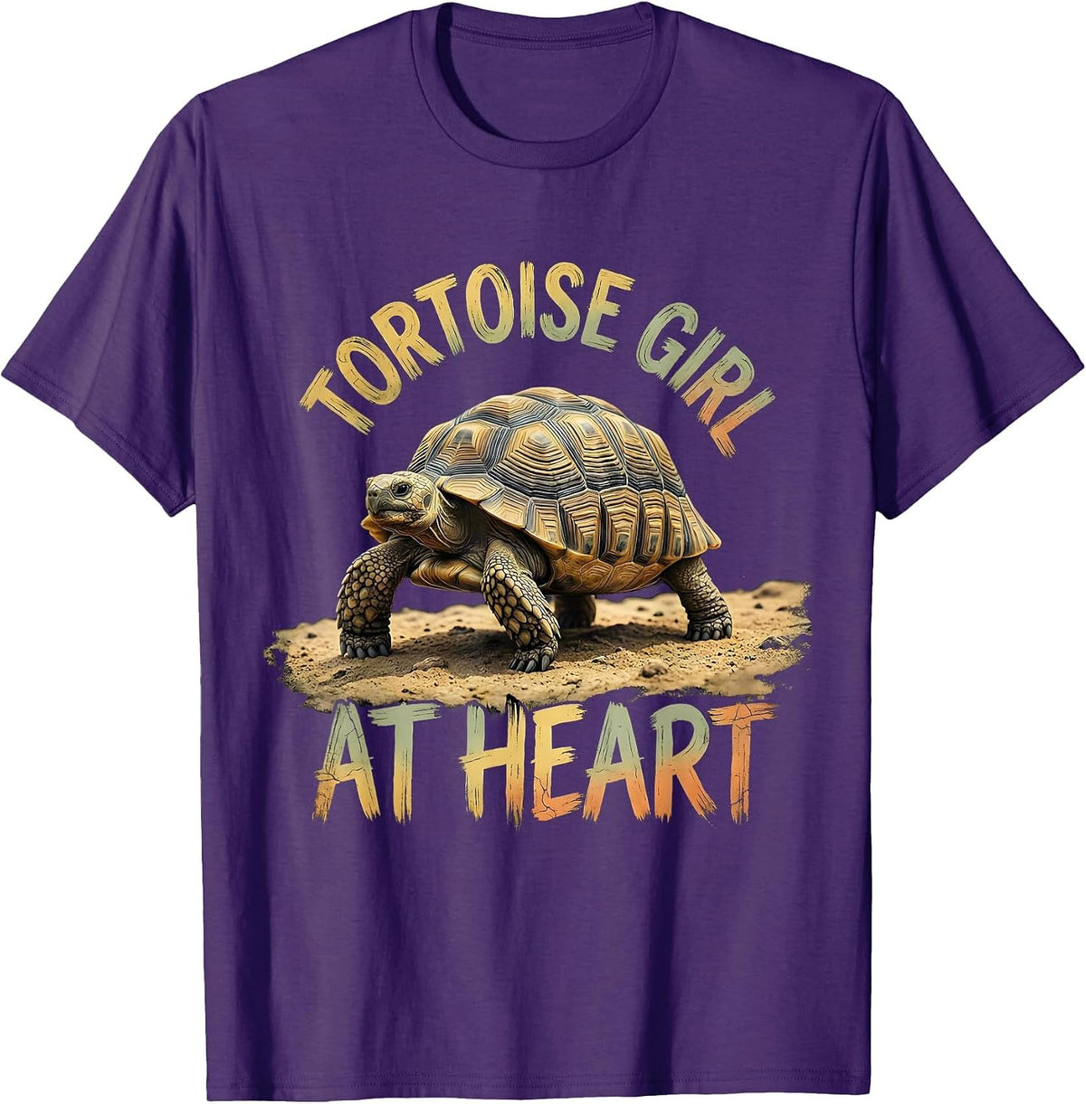 Tortoise Girl At Heart Boho Summer Casual Tortoise Lover T-Shirt - Purple
