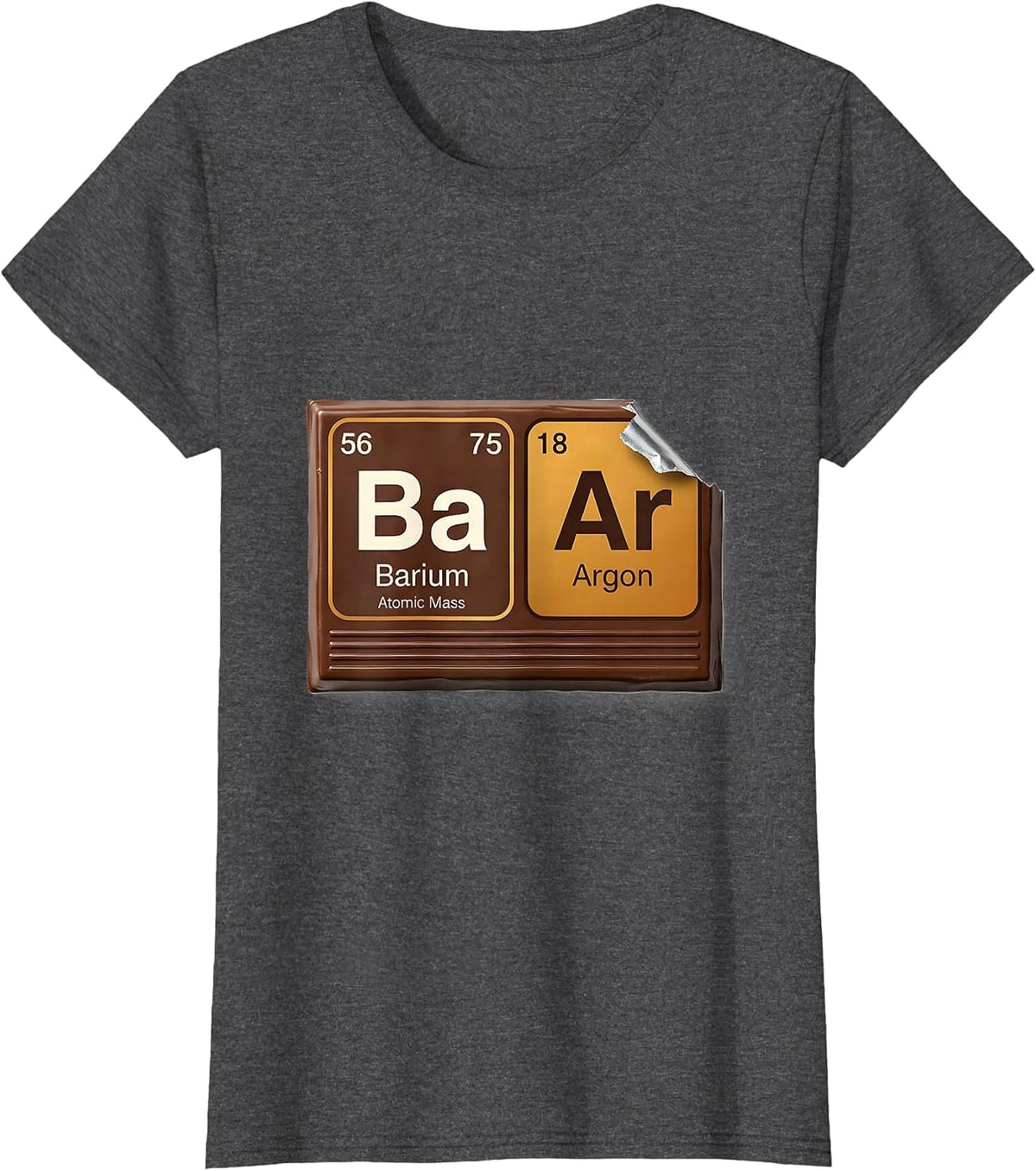 Women's BAr Funny Periodic Table Chemistry Pun Science Geek T-Shirt - Dark Heather Grey
