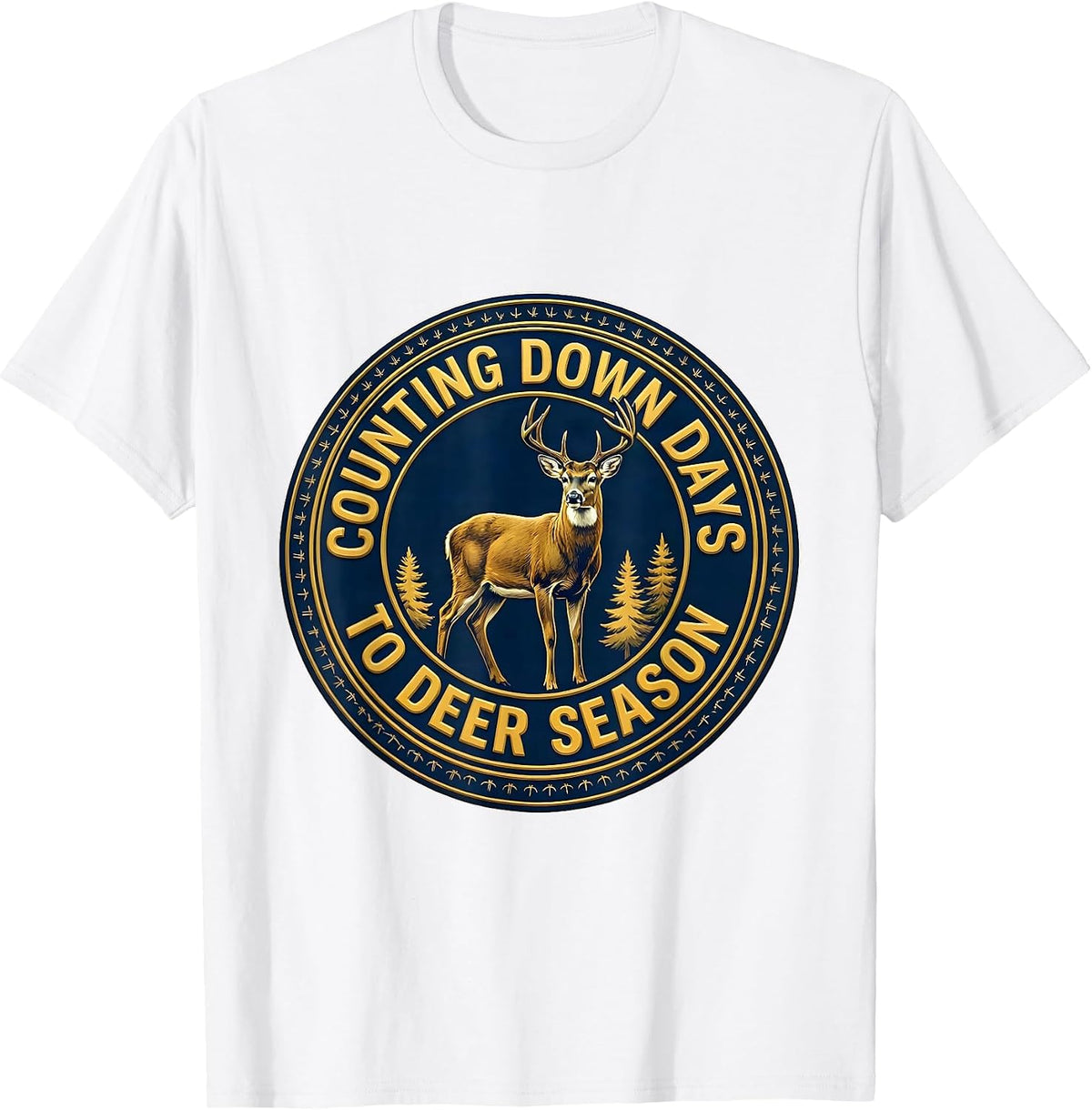Men's Counting Down Days To Deer Season Funny Hunting Youth T-Shirt - White