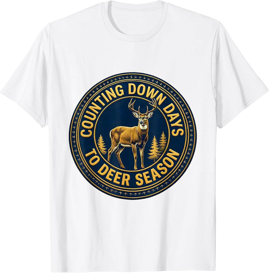 Men's Counting Down Days To Deer Season Funny Hunting Youth T-Shirt - White