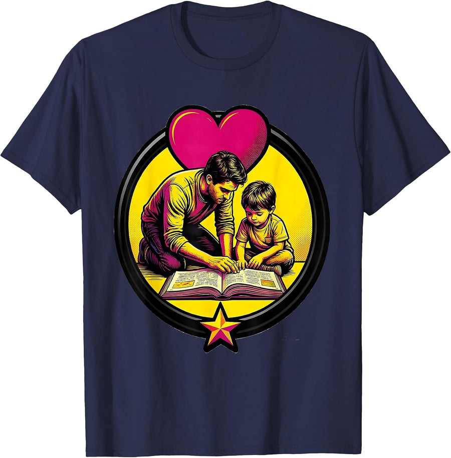 Sealed Aide Guide Badge Pop Art Paraeducator Appreciation T-Shirt - Navy Blue