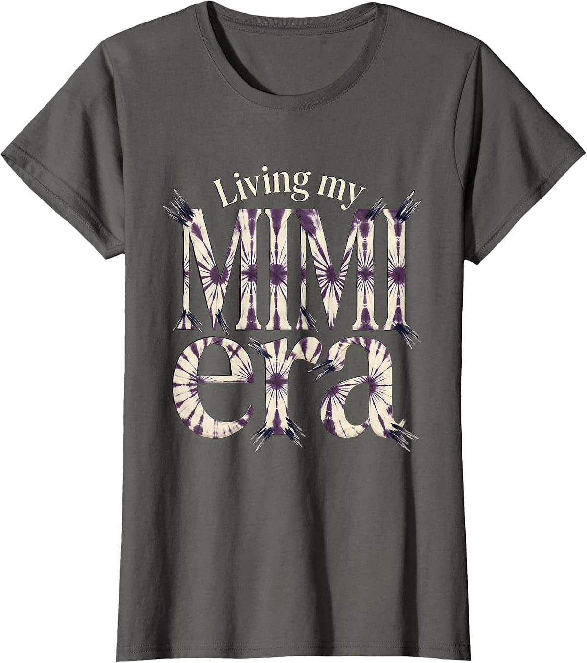 Women's Living My Mimi Era Proud Grandma Design T-Shirt - Asphalt Grey