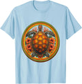 Men's Sea Turtle Coral Garden Hawaiian Design T-Shirt - Baby Blue