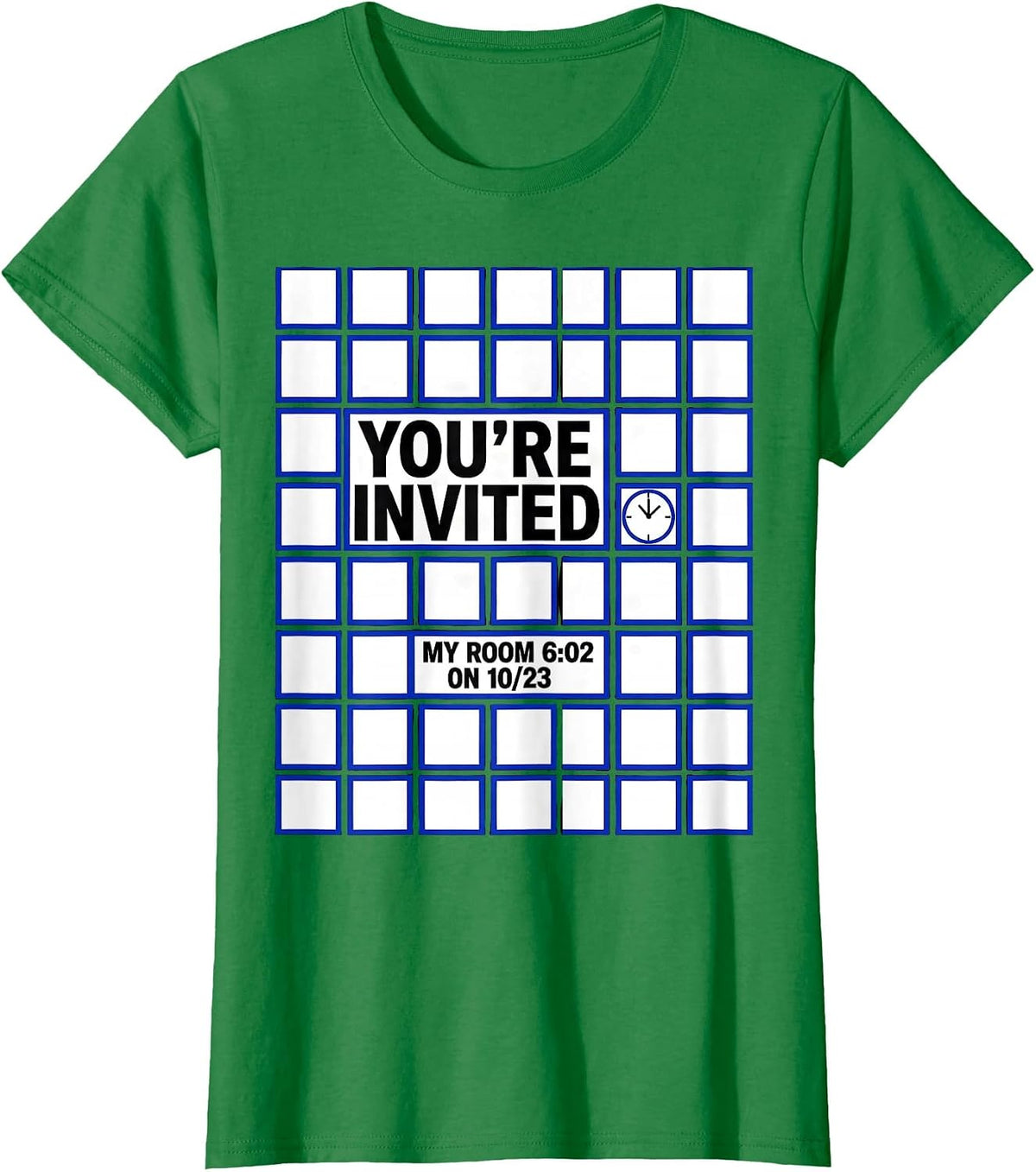 Women's You're Invited My Room 6:02 On 10/23 Nerdy Science Teacher T-Shirt - Kelly Green