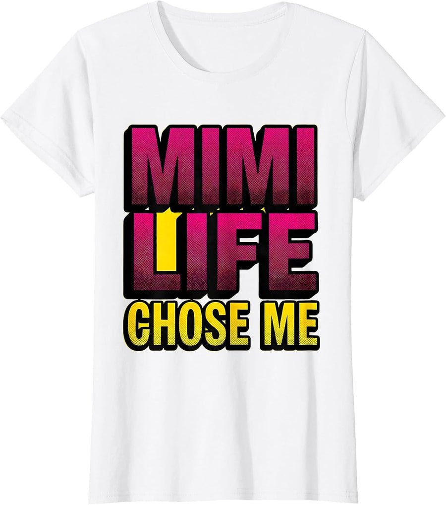 Women's Mimi Life Chose Me Grandma Design T-Shirt - White