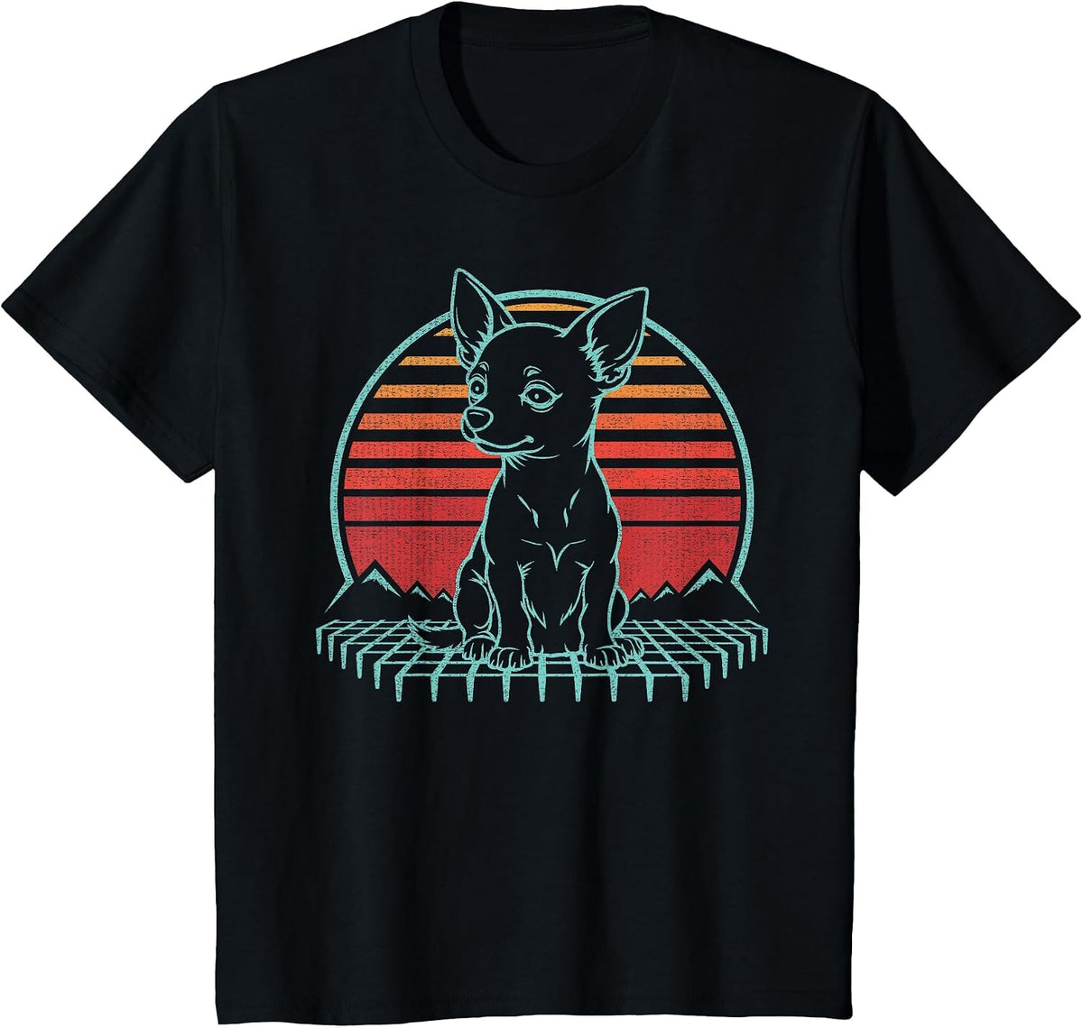Chihuahua Lover Dog Owner Retro Vintage 80s T-Shirt - Black