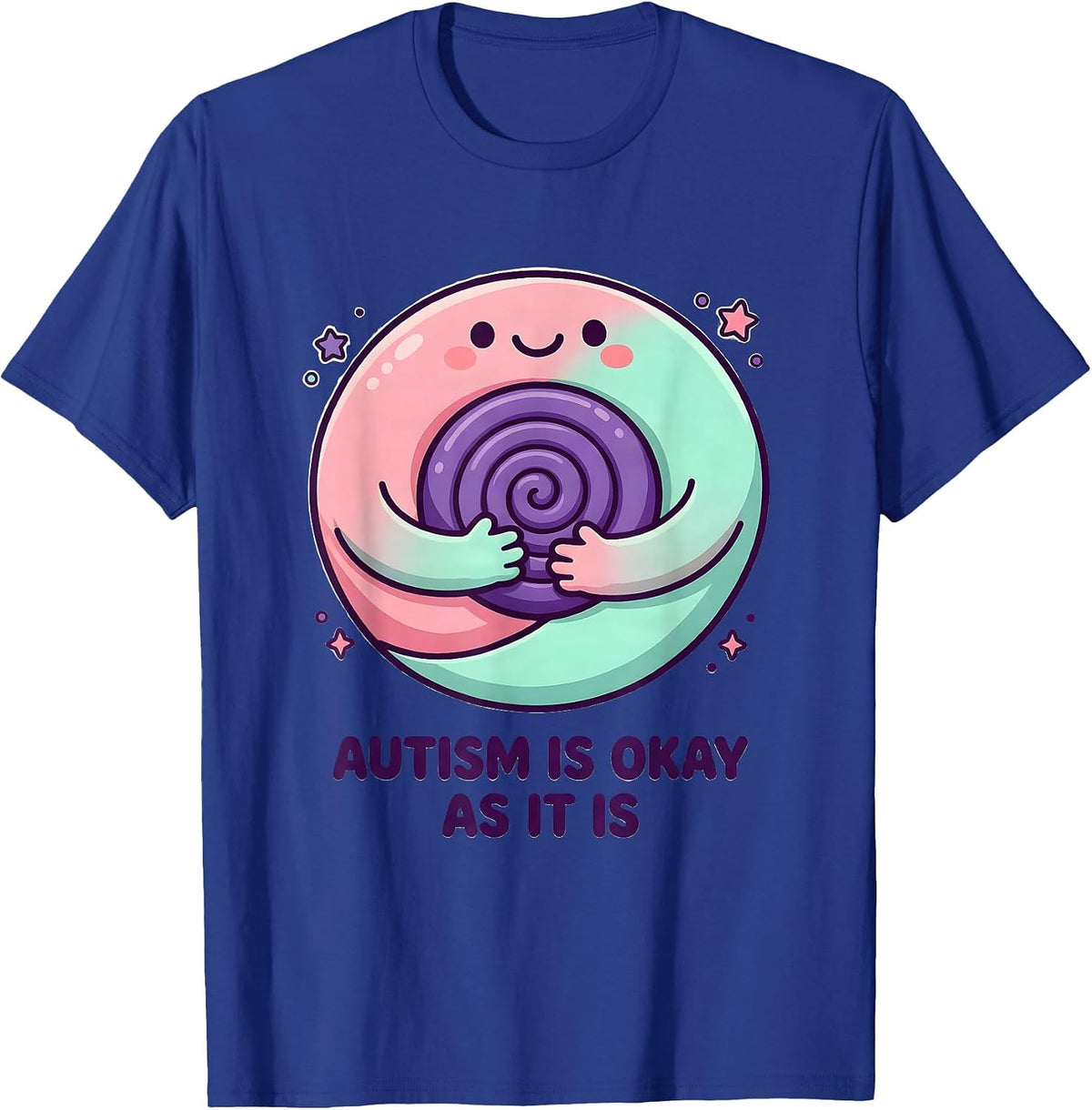 Men's Autism Is Okay As It Is Cute Kawaii Neurodiversity Awareness T-Shirt - Royal Blue