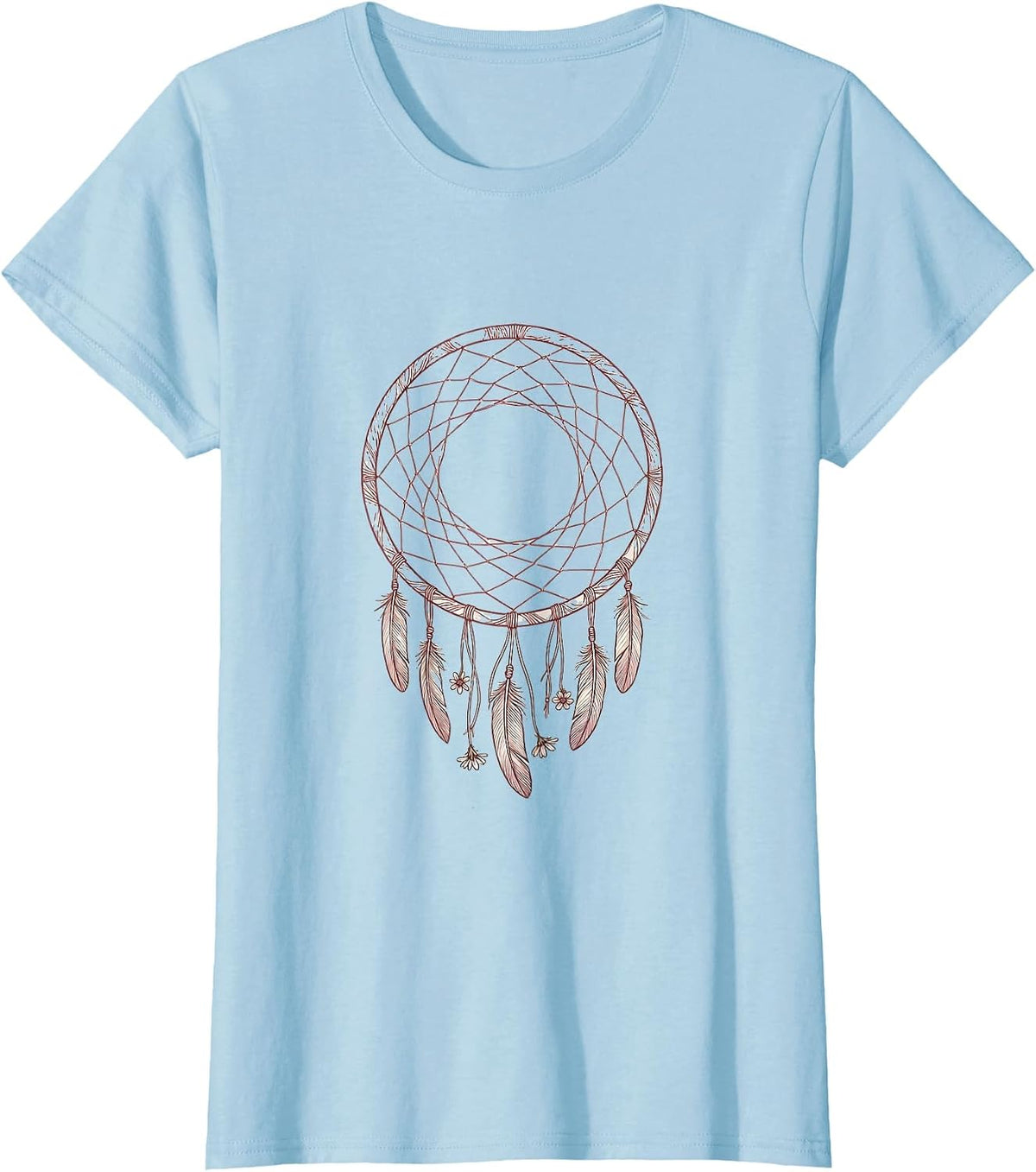 Dreamcatcher Wildflower Boho Western Design T-Shirt - Baby Blue