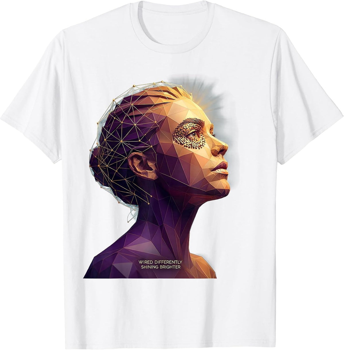 Men's Wired Differently Shining Brighter Autism Design T-Shirt - White