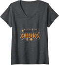 Women's Cheers to Cheerios New Year Toddler Design V-Neck T-Shirt - Dark Heather Grey