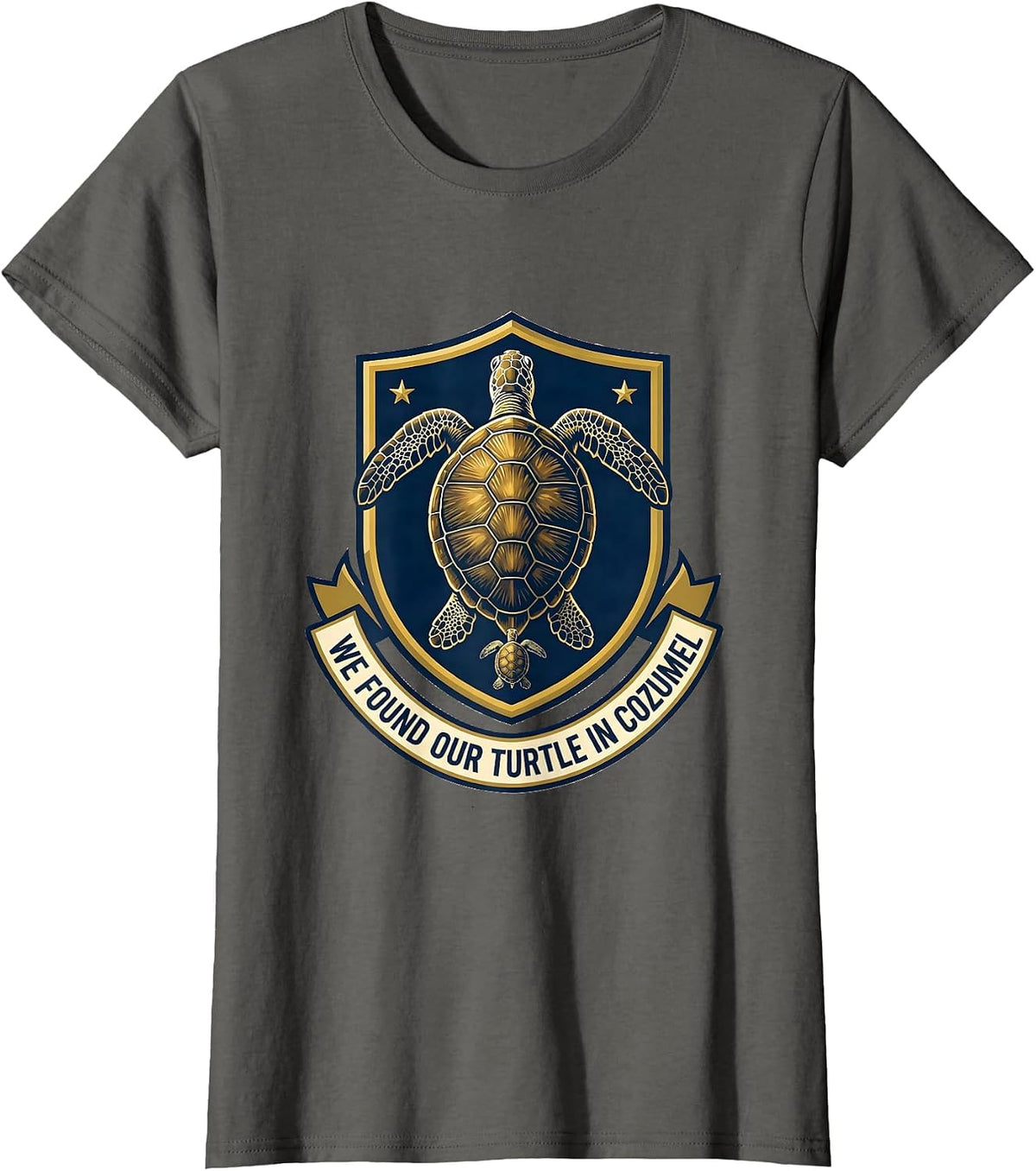 Women's We Found Our Turtle In Cozumel Sea Turtle Ocean Animal Lover T-Shirt - Asphalt Grey