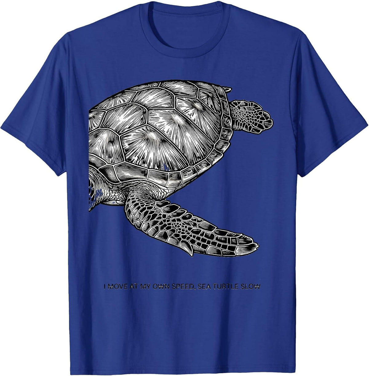 I Move At My Own Speed, Sea Turtle Slow Funny T-Shirt - Royal Blue
