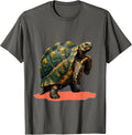Compact Tortoise Throne Gouache Poster Pet Lover Humor T-Shirt - Asphalt Grey
