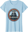 Women's Funny Goat in Business Suit Office Desk Graphic T-Shirt - Baby Blue
