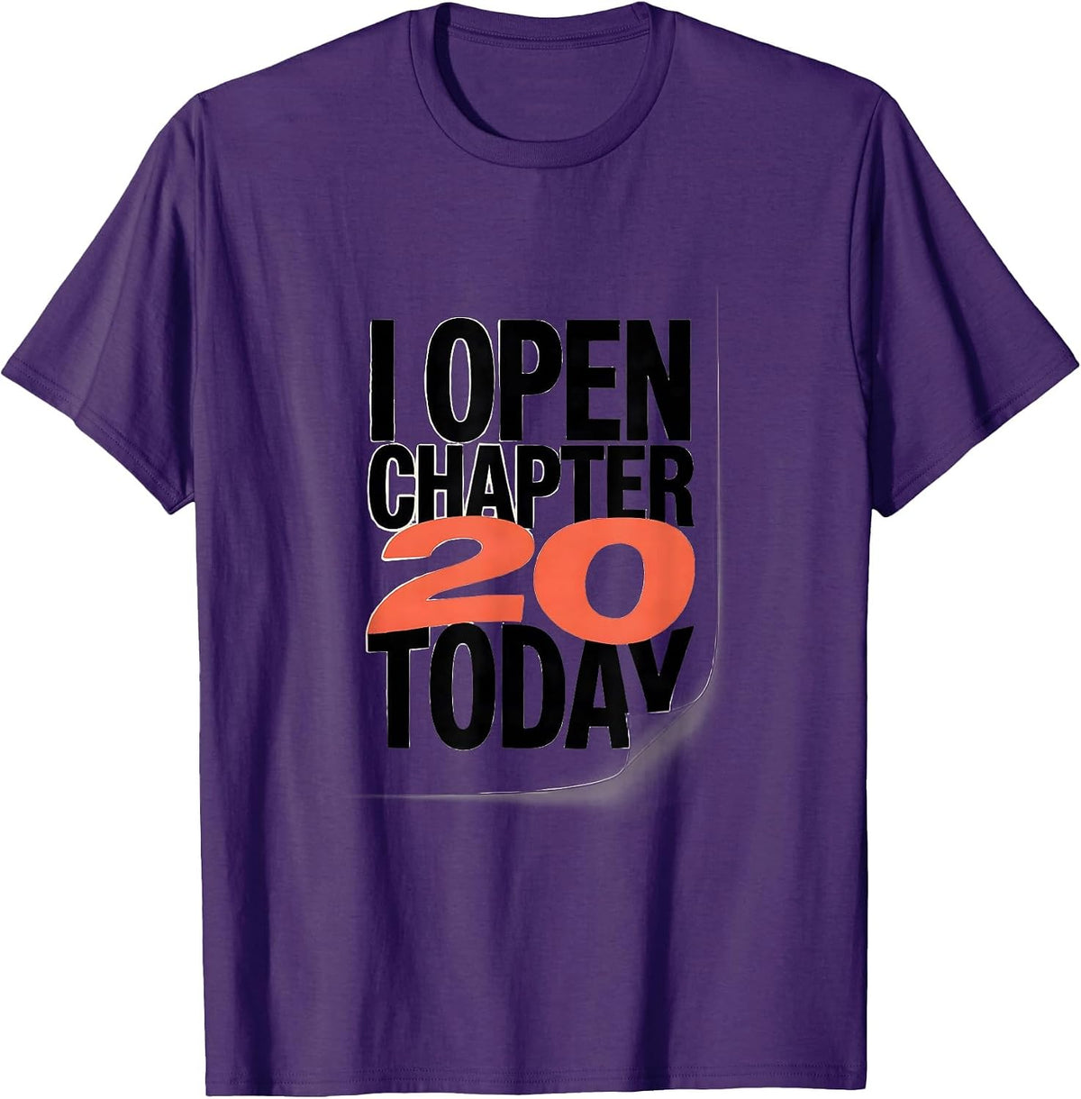 Men's I Open Chapter 20 Today Whimsical Bookworm Birthday T-Shirt - Purple