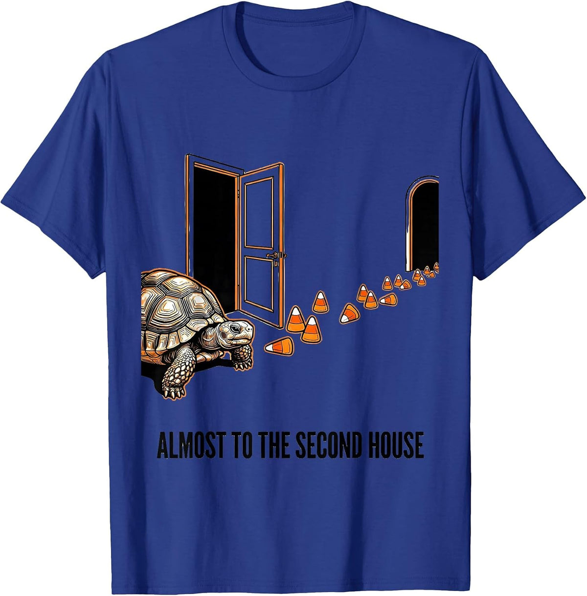 Almost To The Second House Funny Halloween Turtle Costume T-Shirt - Royal Blue
