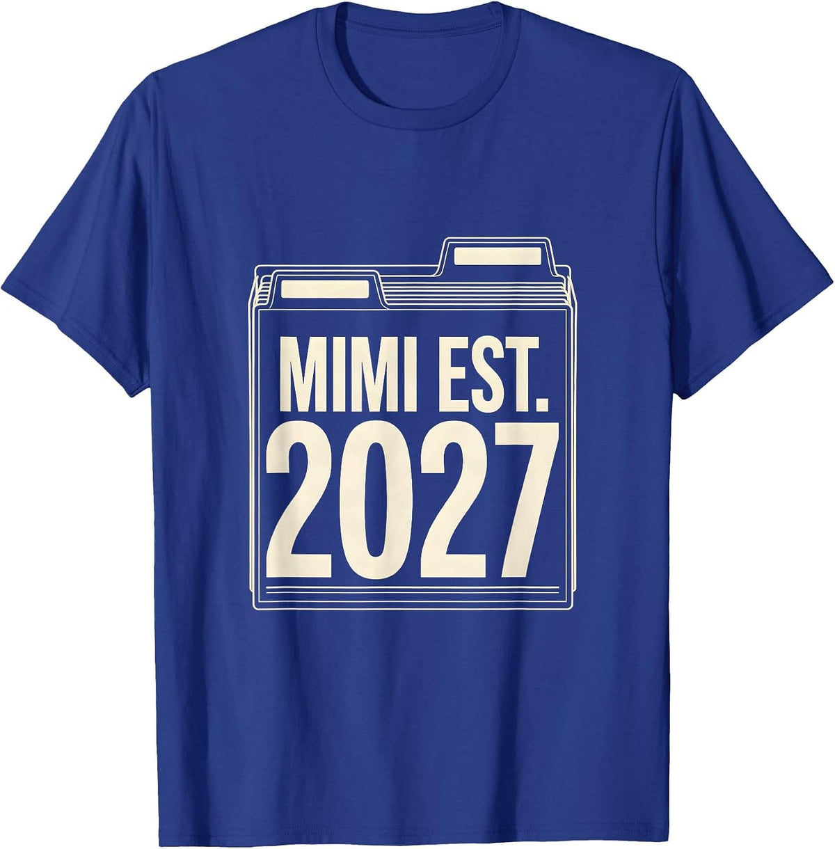 Mimi Est. 2027 New Grandma Grandparent Pregnancy T-Shirt - Royal Blue