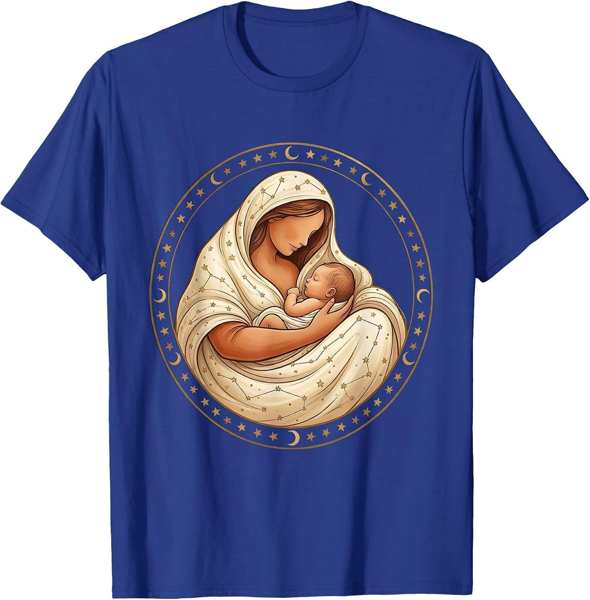 Men's Celestial Nursing Mother Constellation Map Art T-Shirt - Royal Blue
