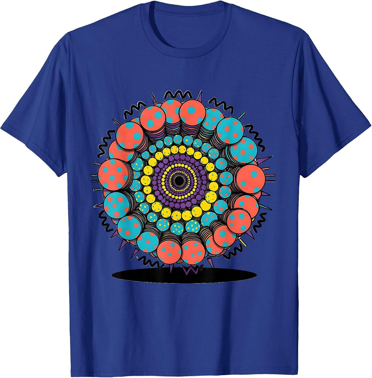 Polka Dot Galaxy Spiral Cosmic Swirl Design T-Shirt - Royal Blue
