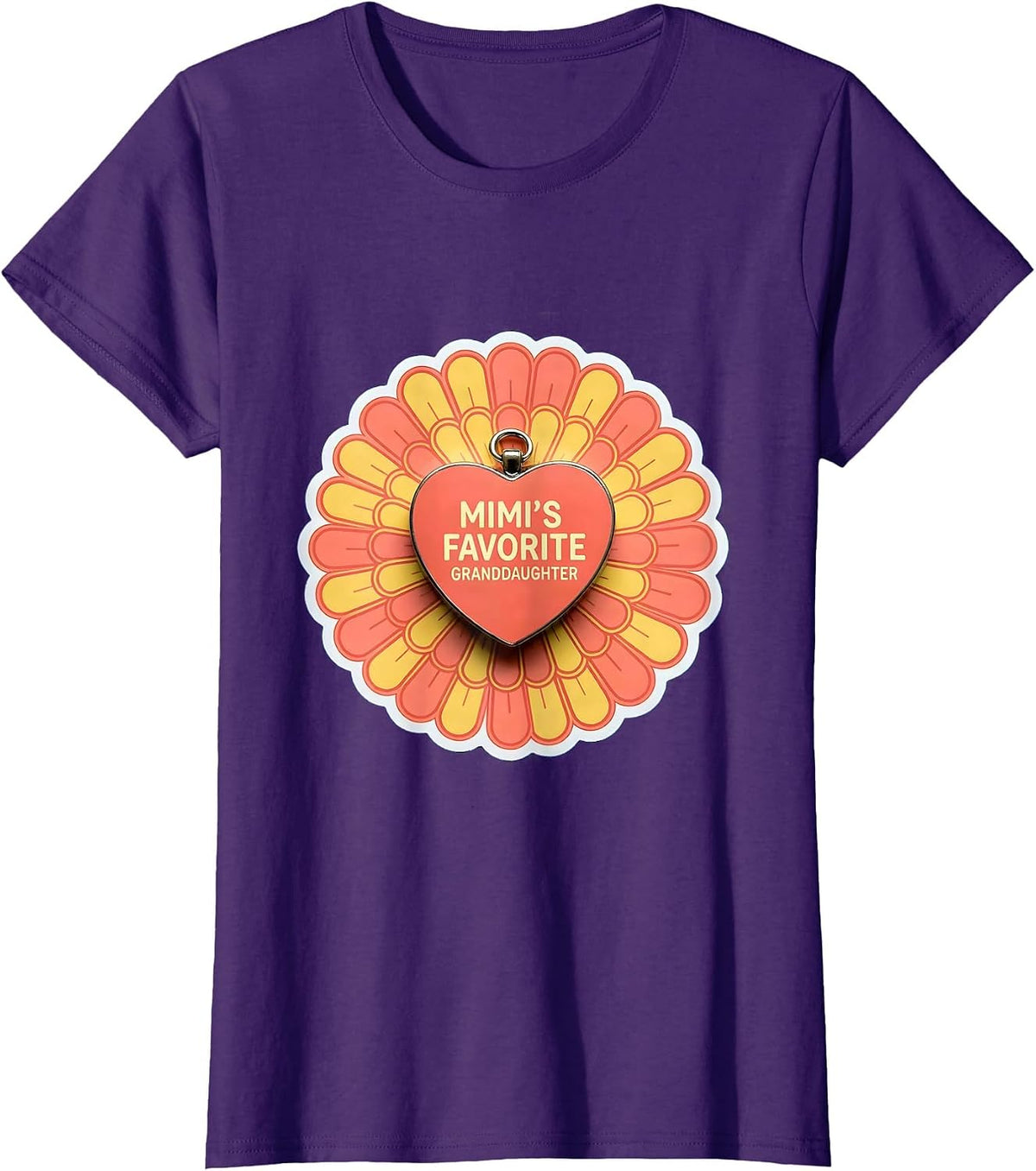 Women's Mimi's Favorite Granddaughter Funny Grandma Grandchild T-Shirt - Purple